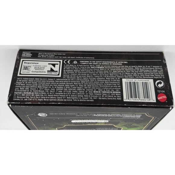 Alice in Wonderland Barbie Collector Mad Hatter Doll Johnny Depp Mattel 2009 - Picture 6 of 6